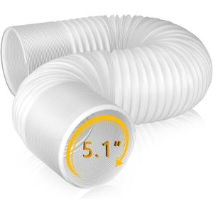 Angooni Universal Air Conditioner Exhaust Vent Hose - 5.1 inch Diameter, 80" Length, Clockwise Thread AC Hose Replacement for Honeywell, Whynter, Frigidaire, LG, Delonghi Toshiba, Delonghi, JHS