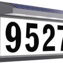 Solar Address Sign, Lighted Address Numbers Outdoor Waterproof, Illuminated LED Address Plaque, House Numbers for Outside, Grey
