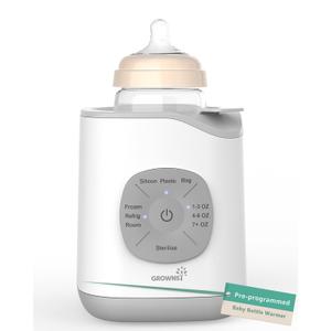 GROWNSY Bottle Warmer, Baby Bottle Warmer Fast for Breastmilk & Formula, Accurate Temperature Control, Milk Warmer for All Bottles with Thaw, Sterilizing, Keep Warm, Heat Food (Grey)