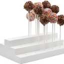 Darware Wooden Cake Pop Stand; Tiered Treat Holder (24-Hole, White)