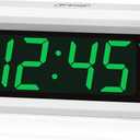 KWANWA 12 Inch Large Display Digital Alarm Clock for Kids & Adults, Dimmable LED Clock with Adjustable Brightness, Easy Snooze, Battery Operated Cordless Desk Clock for Bedroom, Kitchen, (White)