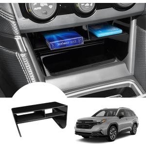 Autorder Center Console Organizer for Subaru Forester 2019-2024 Without Wireless Charger Accessories Armrest Storage Box Secondary Insert Tray Partition Panel Black