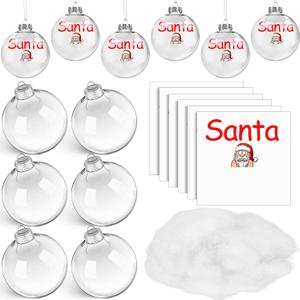 6 Set Funny Christmas Ornaments Kit 2025 Santa Claus Gag Ball Gifts Plastic Fillable Ornament Funny Hilarious Prank Inappropriate Naughty Ball Christmas for Adults Tree Hanging Decoration, 3.94 Inch
