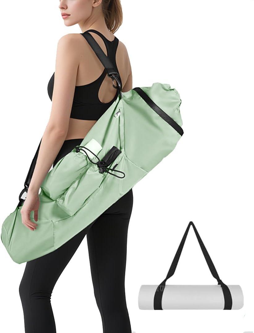Yoga Mat Bag, with Water Bottle Pocket and Big Wet Pocket & Yoga strap & Large Capacity, Stylish & Functional Fitness Mat And Essential items for Women & Men