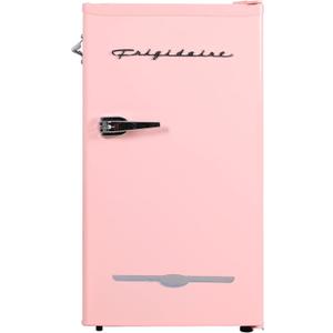 Frigidaire EFR376 Retro Bar Fridge Refrigerator with Side Bottle Opener, 3.2 cu. Ft, Pink/Coral