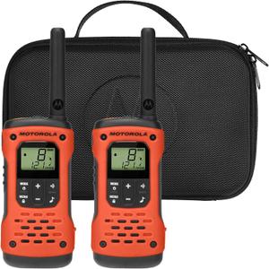 Motorola Solutions, Portable FRS, T605_H2O, Talkabout, Two Way Radios Waterproof Walkie Talkie Emergency Preparedness, Rechargeable, 22 Channel, 35 Mile, Orange W/Black, 2 Pack