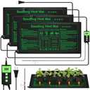 Honoson 3 Pack Seedling Heat Mat with Digital Thermostat Control, Waterproof Durable Plant Heating Pad for Seed Starting, Warm Hydroponic Heating Mat for Greenhouse Germination Indoor Grow(10" X 20")