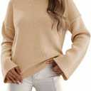 Cicy Bell Women's Oversized Crew Neck Sweater Fall Long Sleeve Knit Tops Trendy Casual Loose Fit Pullover Sweaters, L