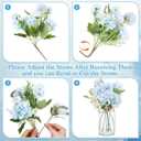 Zeyune 6 Set Mason Jar Centerpiece for Table, Artificial Hydrangeas Vintage Vases Centerpieces, Clear Flower Glasses Decor Gifts for Wedding, Home, Anniversary, Birthday Party(Blue)