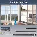 DIIG Sliding Door Security Bar, 17.7-50.5inch Heavy Duty Adjustable Sliding Patio Door Lock Bar with Rubber Tips,Diameter 1inch Window Security Bar for Home Apartment Travel Children Women (Black)