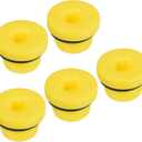 PATIKIL Hold Plugs M18x1.5, 5 Pack PP Plastic Male Threaded Hex Socket Sealing Screw End Cap, Yellow