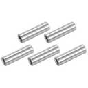 uxcell M8x1.25mm Round Coupling Nuts, 5 Pcs 304 Stainless Steel Connector Nuts Fasteners Rod Bar Stud 40mm for Industrial Construction Fasteners, Silver