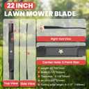 331740B Mower Blade, Lawn Mower Blades for 22 in.Craftsman, Husqvarna, Poulan Mowers, Replaces OEM no. 420463, 421825, 437601, 532421825, 532437601