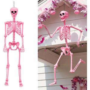 Watayo 5.5 Ft Halloween Pink Skeleton Large Decoration with Movable Joints