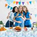 81 PCS Elephant Party Tableware Supplies, Disposable Blue Plates Cups Napkins Tablecloth Elephant Dinnerware Set for Anniversary Baby Shower Birthday Party Thanksgiving Christmas Decor, Serves 20