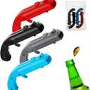 4-Pack Gun Bottle Opener Set Fun & Creative Shooter for Beer & Soda Party & Bar Tool Includes Red Blue Black Gray Colors