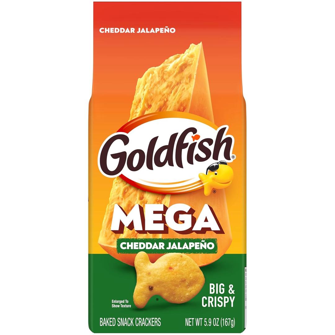 Goldfish Mega Bites Cheddar Jalapeo Crackers, 5.9 Oz Bag (EXP 04/26/26)