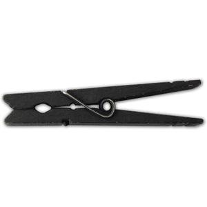 LWR CRAFTS Wooden Large Clothespins 3-5/16" 8.4cm 30 Pieces Per Pack (Black)