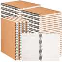miikoul 60 Packs A5 Spiral Lined Notebooks, Kraft Paper Cover, 8.3"×5.5", 60 Sheets/120 Pages, Ruled Notebooks Bulk, Hardcover Journal Notepad Travel Notebooks for Office and Back to School Supplies