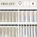 Pinch Pleated 100% Blackout Linen Curtains Natural Cream Room Darkening Modern Curtain 84 Inch for Bedroom Living Room Thermal Insulated Farmhouse Boho Drapes with Hooks Back Tab 2 Panels 40x84, Ivory