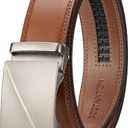 BOSTANTEN Mens Belt Leather Ratchet Belt For Men Dress and Casual with Adjustable Buckle, Trim to Fit (011- All Brown)