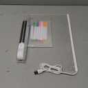 Acrylic Dry Erase Board with Light 11.8 X 7.9 Clear Light up Dry Erase Board with Stand Desktop Glow Memo LED Letter Rewritable Message Board White Board LED Note Board with 7 Color Markers