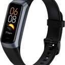 Fitness Tracker,Step Tracker,Activity Trackers with 24/7 Heart Rate,Blood Oxygen Blood Pressure Sleep Monitor,5 ATM Waterproof,Step Calorie Counter Pedometer Health Smart Watch for Women Men (Black)