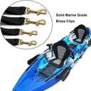 2 Pack of Kayak Seat Deluxe Padded Canoe Backrest Seat Sit On Top Cushioned Back Support SUP Paddle Board Seats with Detachable Storage Bag 4 Adjustable Straps for Kayaking Canoeing Rafting Fishing