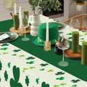 QZYL 3 Pack St Patricks Day Decorations, 108" X 54" St Patricks Day Tablecloth, Disposable Plastic Shamrock Green Tablecloths Grass Table Cover, Irish Holiday Table Cloth for Shamrock Party Supplies