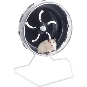 Hamster Wheel Treadmill Wheel, Silent Hamster Exercise Wheels, Freely Adjustable in Height Or Assembled in Cage, for Hamsters or Other Small Animals - Black