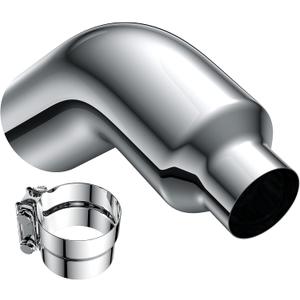 JY PERFORMANCE 5 Inch ID Diesel Exhaust Tip Elbow Tip 5'' Inlet 8'' Outlet 23'' Long Chrome Turndown Exhaust Tip with Clamp