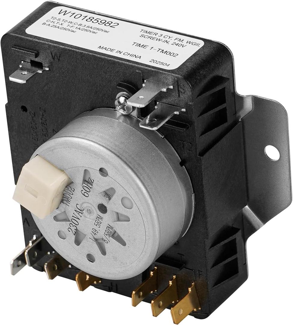 Upgraded W10185982 Dryer Timer,Compatible with Whirlpool, Maytag WGD4800XQ0, WED4815EW1 Dryer Timer,Replace WPW10185982 418-618-20-b5,230V 60Hz,