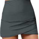 GRAPENT Women's High Waist Tulip Hem Shirring Swim Skirt Swimsuit Bikini Bottom (XX-Large)