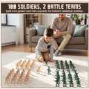 Shindel 100PCS Army Men Toy Soldiers, Plastic Army Men Playset Green Yellow Soldier Figures 8 Poses for Boys Birthday Gift