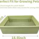 Upgraded Large & Medium Litter Box for Rabbits & Guinea Pigs Ideal for Bunnies, Ferrets, and Small Pets High-Capacity Cage Toilet Tray with Elevated Grid & Low Entry Design (Large)