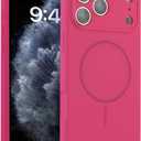 Designed for iPhone 17 Pro Case Magnetic, Wireless Compatible with Magsafe, Camera Control Buttons, Flexible Silicone with Microfiber Lining, Slim Phone Case for iPhone 17 Pro Pink