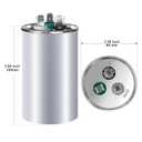 [UL Recognized] FOCSPROD 45+5 uF 45/5 MFD 6% 370V/440V CBB65B AC Capacitor, Dual Run Round Capacitor Replacement, 45 5 uF 440 Volt HVAC for AC Unit Fan Motor Start or Heat Pump or Condenser Straight
