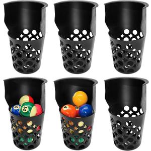 Pool Table Pockets Replacement Pockets for Billiard Table Set of 6 Large Capacity Plastic Web Pockets