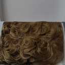 Sallcks Short Curly Blonde Wig for Women Shaggy Curly Natural Synthetic Heat Resistant Cosplay Costume Wig (Mixed Blonde with Brown White Highlight)