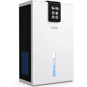Dehumidifier, Dehumidifiers for Home, 98 OZ Water Tank, (1000 sq.ft) Quiet Dehumidifier for Basement Bathroom Bedroom with Humidity Display, Auto Shut Off, Relaxing 7 Color Ambient Light(White)