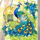 Colorful Acrylic Suncatcher, Peacock Hanging Window Decor with Printed Stained Glass Style Design Sun Catcher, Rainbow Maker Wall Art, Gift Idea & Garden Ornament for Indoor Outdoor Use 7.8 x 7.8 inch