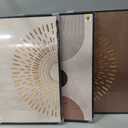 Large Framed Boho Neutral Abstract Wall Art, 3 Piece Modern Canvas Prints Paintings Artwork for Walls, Minimalist Brown Beige Gold Geometric Pictures for Living Room Hallway Bedroom Wall Decor 20x30 In, 20" W x 30" H x 3Pcs