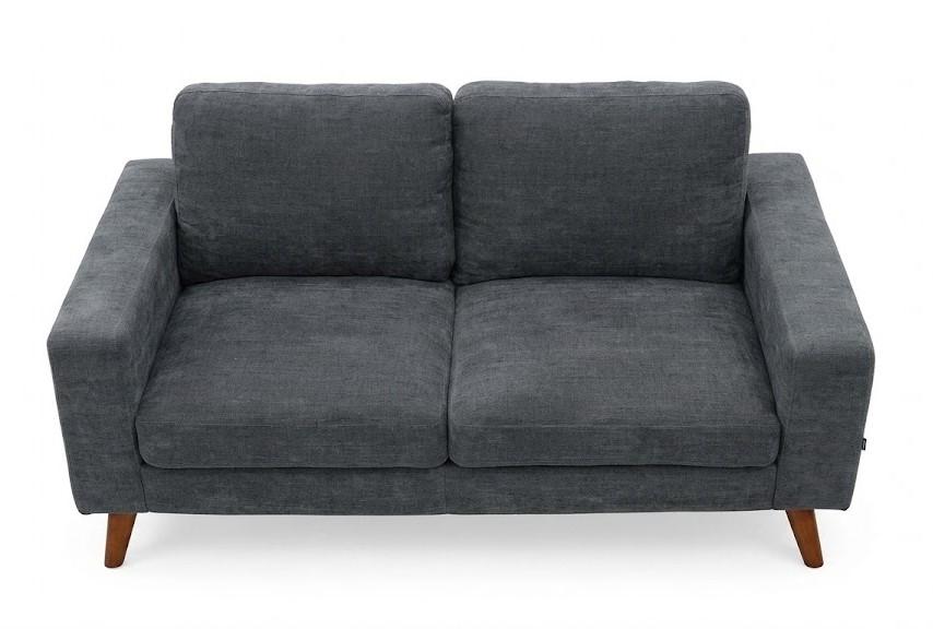 Loveseat Sofa, Small Couches for Small Spaces, Mid Century Love Seat Couches for Living Room, Upholstered 2-Seater Deep Couch for Bedroom, Apartment, Dark Grey