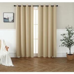 Blackout Curtains with Rings, 1 Panel 58x92, Window Living Room Bedroom