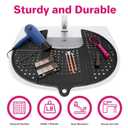 Sink Topper Bathroom Counter Cover & Storage Saver, Foldable Silicone Mat for Hot Tools, Hair Styling & Makeup, Beauty Brush Cleaning Mat, RV Camper Sink Cover & for Small Spaces (Standard Black)