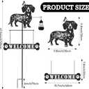 Dachshund Gifts Garden Stakes - Metal Yard Art Decor Waterproof Welcome Sign with Solar Light Dog Statues Outdoor for Patio Lawn Pathway Backyard Birthday Gift for Women Wife Dogs Lover