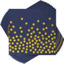 100PCS Blue Party Napkins Gold Dot Cocktail Paper Napkins Beverage Napkin for Birthday Wedding Dinner Disposable Supplies