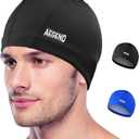 Aegend Fabric Swim Cap, Silicone Waterproof Layer - Breathable Cloth Swimming Cap, Keep Hair Dry with Hight Elasticity for Youth(8-16) Adult, 2 Sizes to Choose