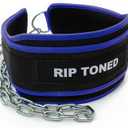 Rip Toned Dip Belt  Weight Lifting Belt with 36" Steel Chain for Dips, Chin Ups & Pullups Heavy Duty | Comfortable Fit | Supports Progressive Overload for Strength & Muscle Gains (Blue)
