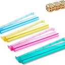 Mahjong Racks with Pushers, Clear Acrylic American Majiang Tile Racks, Enhanced Mah Jongg Tile Holders Set of 4 with 3 Goldern Dics (Colors), 18.5 x 3.1 x 1.18 inches